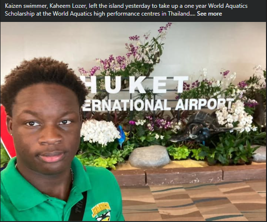 Kaizen swimmer Kaheem Lozer